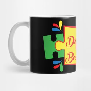 Different is Beautiful, Motivation, Cool, Support, Autism Awareness Day, Mom of a Warrior autistic, Autism advocacy Mug